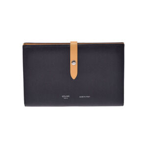 Celine Multifunction Black Yellow Leather Long Wallet